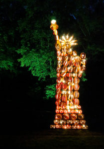 The Pumpkin Statue of Liberty at the Jack O'Lantern Blaze in Sleepy Hollow